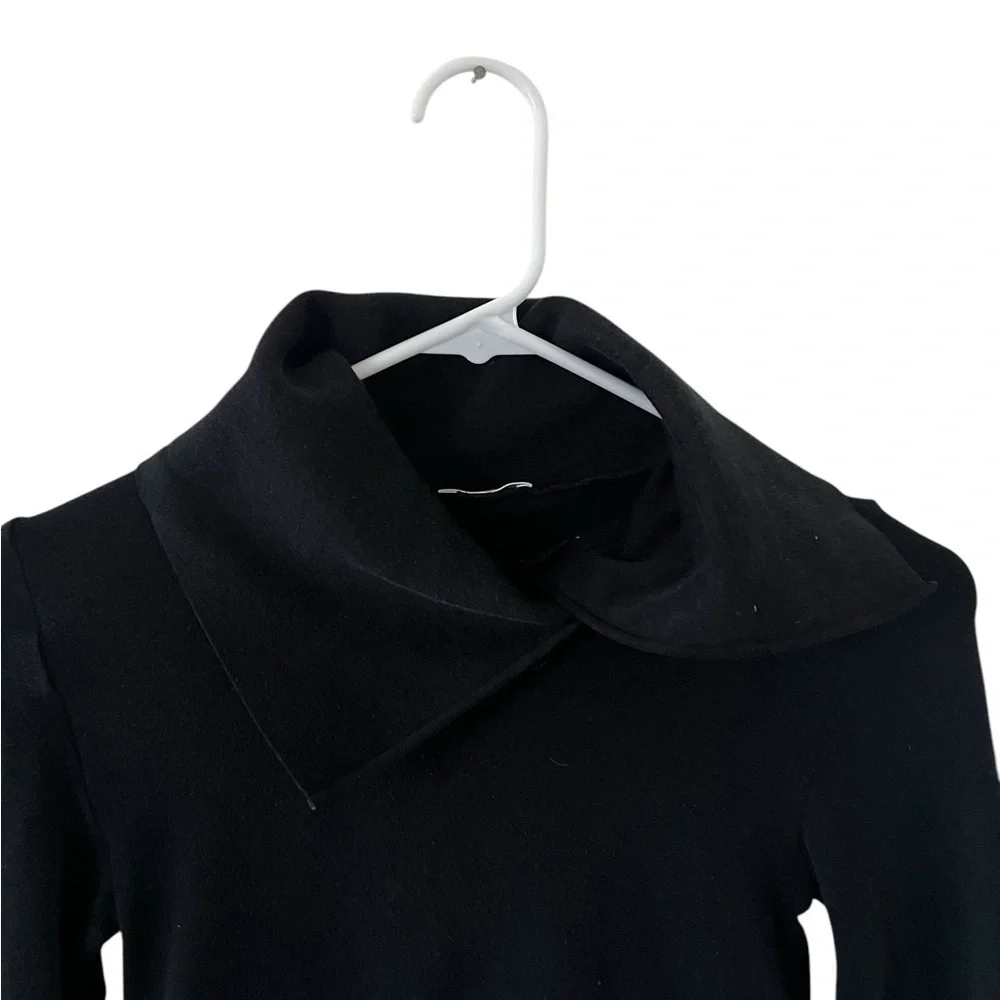 Wolford Black Collared Long Sleeve Bodysuit